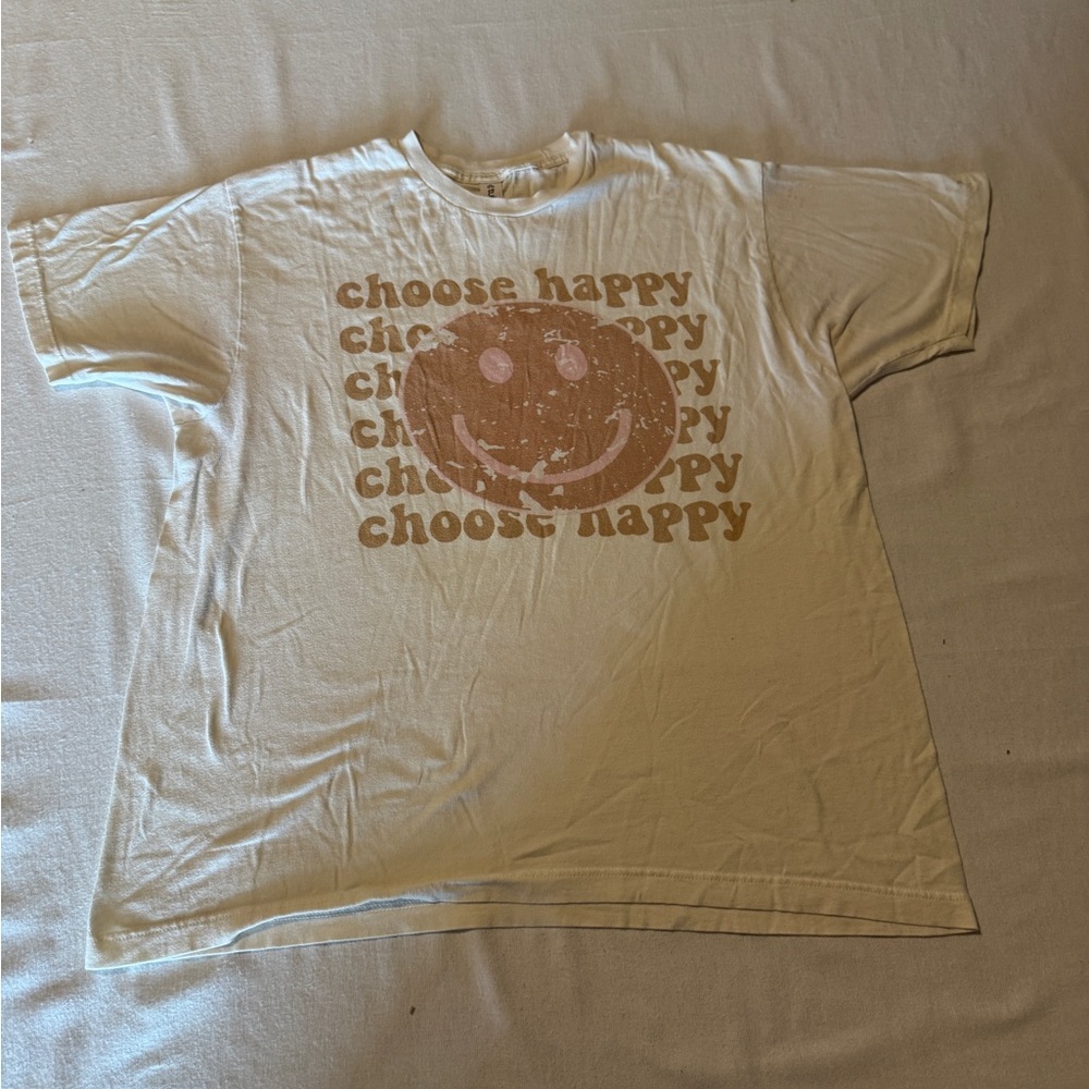 Choose Happy‎ Kids T-Shirt - Cream